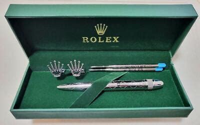 rolex ball point pen replica cufflink|Rolex ballpoint pen cufflink set with 2 refills and box New and.